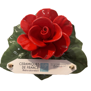 Rose rouge céramique